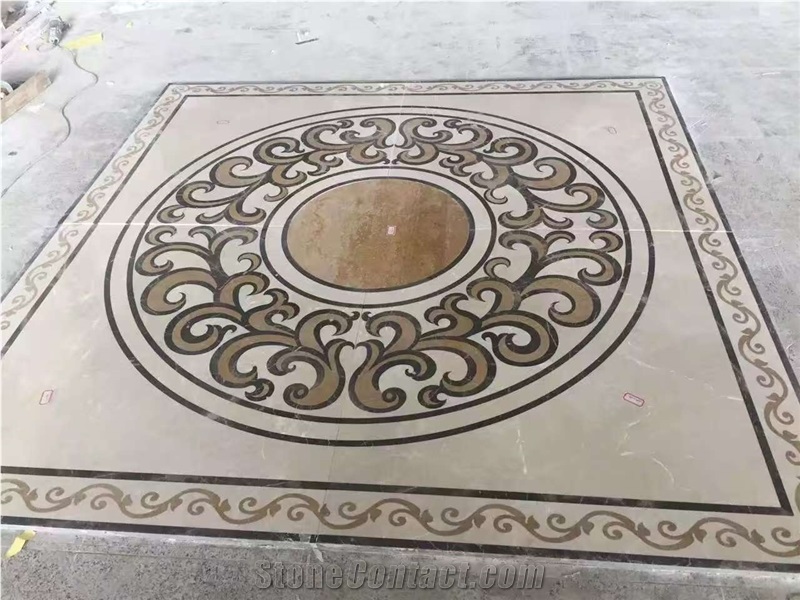 Square Marble Waterjet Floor Medallion From China