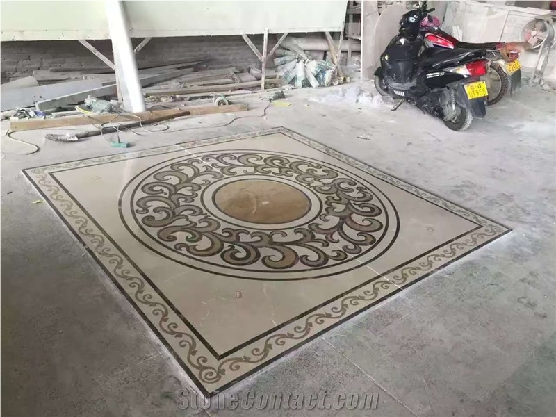 Square Marble Waterjet Floor Medallion From China