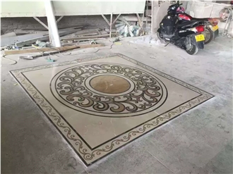 Square Marble Waterjet Floor Medallion From China
