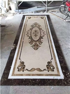 Square Marble Waterjet Floor Medallion From China