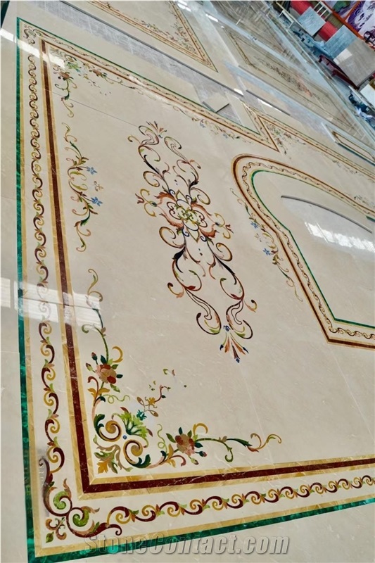Stone Custom Waterjet Marble Floor Medallions Facory