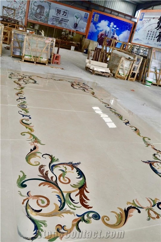 Stone Custom Waterjet Marble Floor Medallions Facory