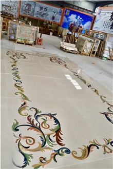 Stone Custom Waterjet Marble Floor Medallions Facory