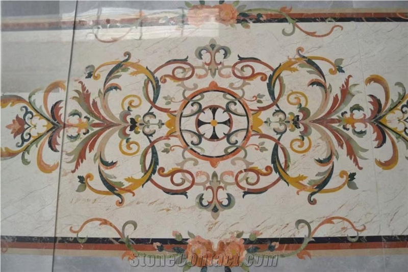 Stone Custom Waterjet Marble Floor Medallions Facory