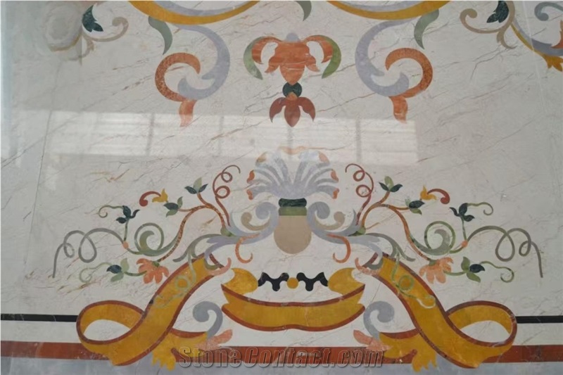 Stone Custom Waterjet Marble Floor Medallions Facory
