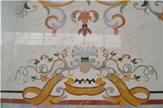 Stone Custom Waterjet Marble Floor Medallions Facory