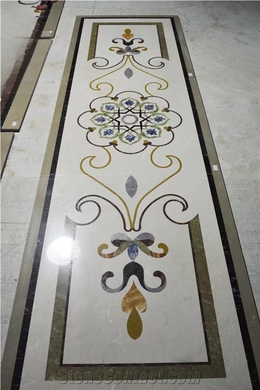 Stone Waterjet Carpet Design Marble Floor Medallions
