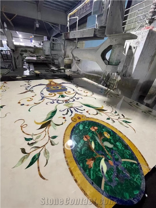 Supply Polished Marble Waterjet Medallions Flooring Pattern