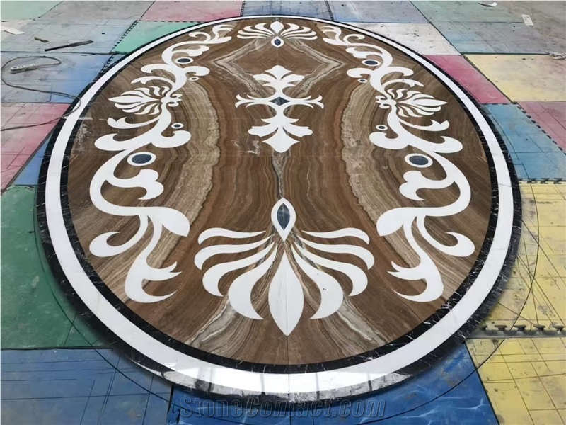 Waterjet Natural Marble Medallions Flooring Tiles Design