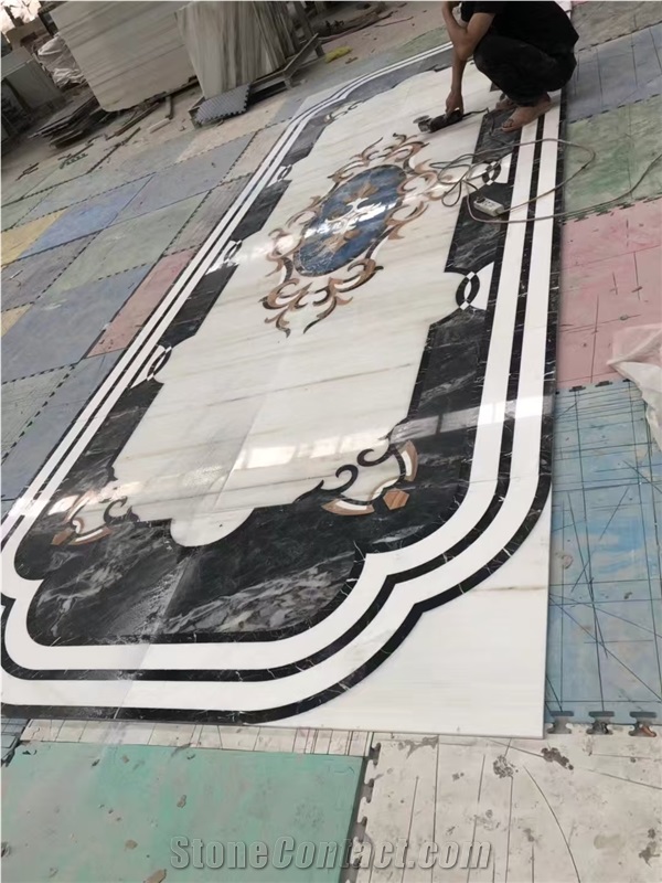 Waterjet Natural Marble Medallions Flooring Tiles Design