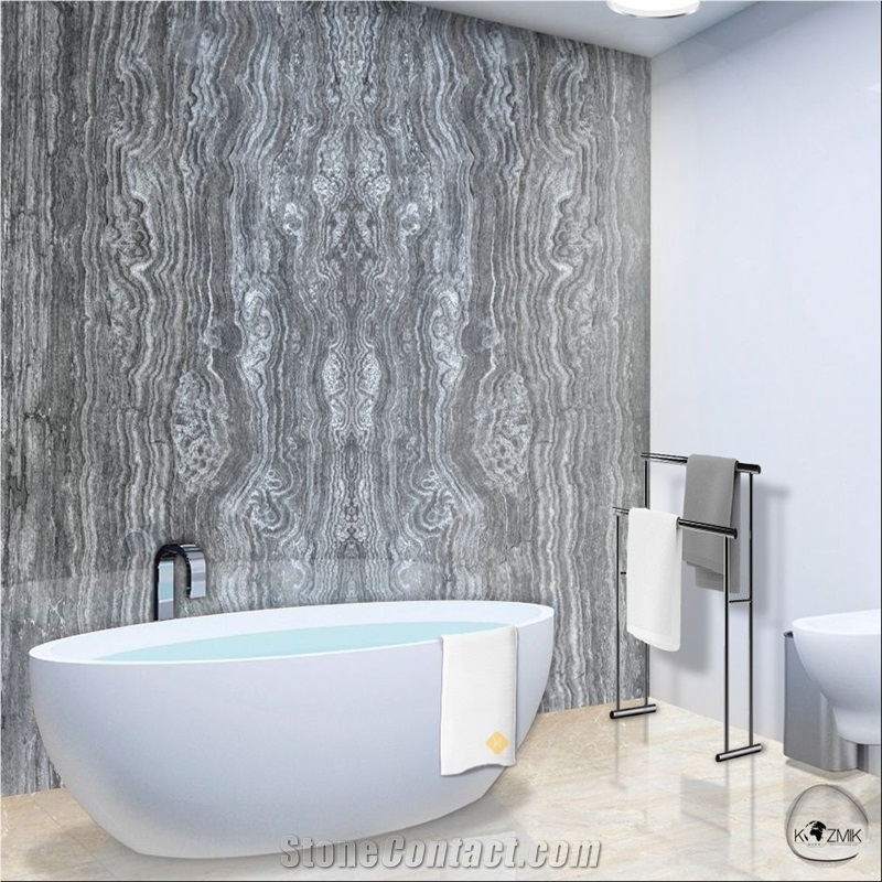 Silver Travertine Slabs