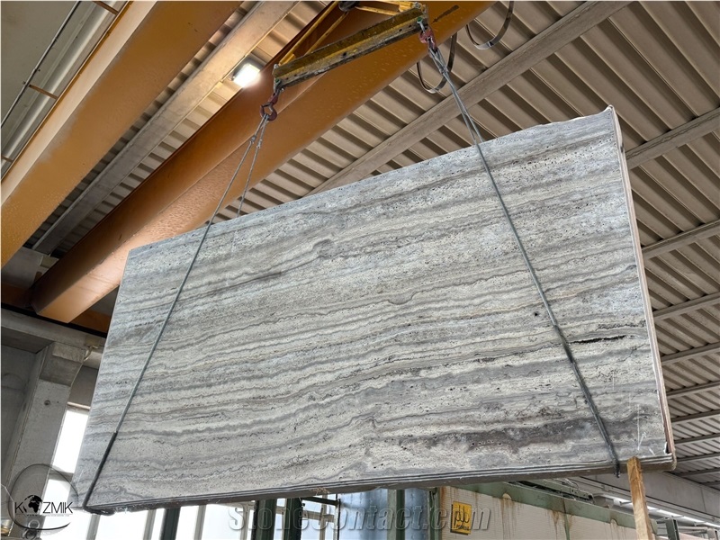 Titanium Silver Travertine Slabs