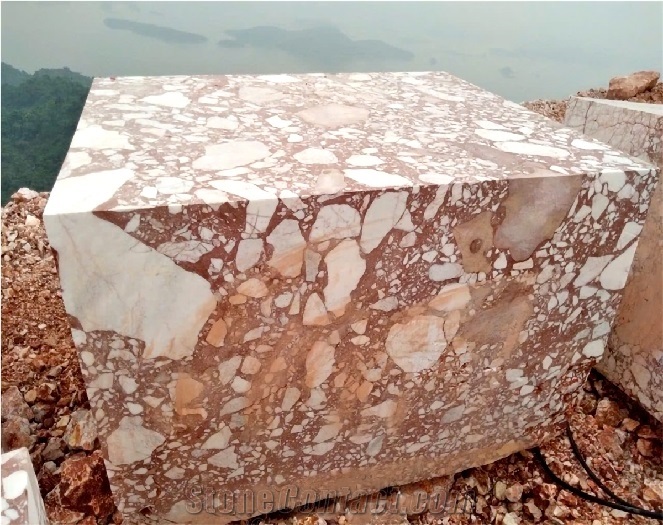 Vietnam Calacatta Red Marble Blocks