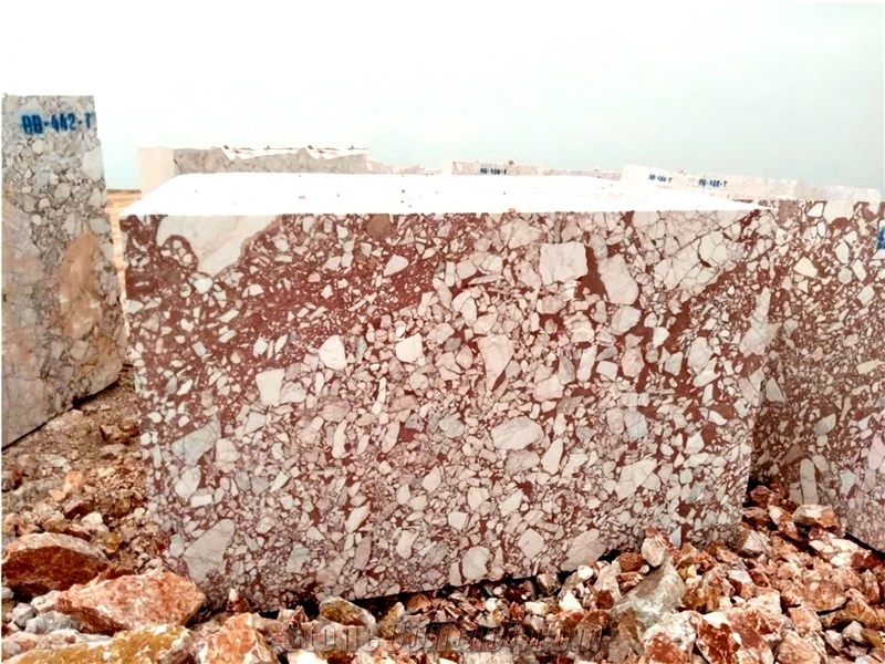 Vietnam Calacatta Red Marble Blocks