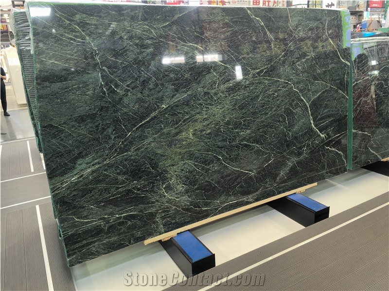 Greece Verde Starry Polished Marble Slabs For Interior Use