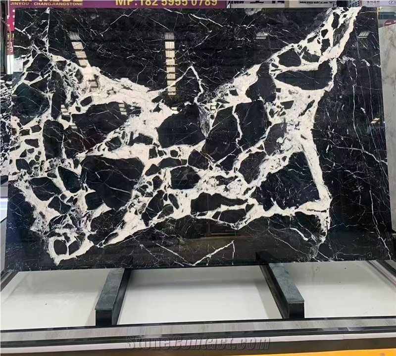 Turkey Polished Napoleon Bvlgari Black Marble Slabs