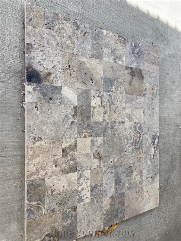 Silver Travertine Tumbled Tiles