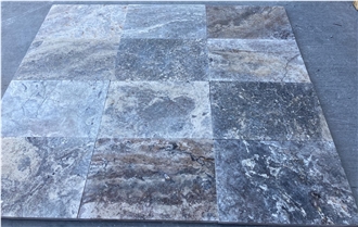Silver Travertine Tumbled Tiles