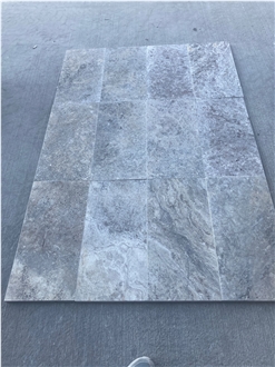 Silver Travertine Tumbled Tiles
