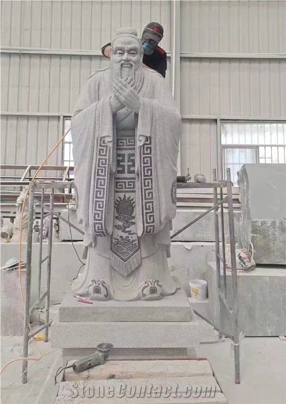 G633 Granite Confucius Sculpture