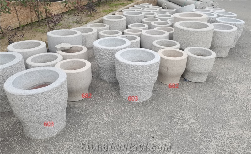 Grey G603 Granite Garden Flower Planters
