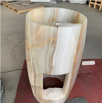 Professional Factory White Onyx  Pedestal Basins