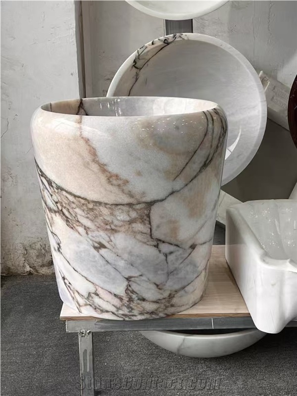 Professional Factory White Onyx  Pedestal Basins
