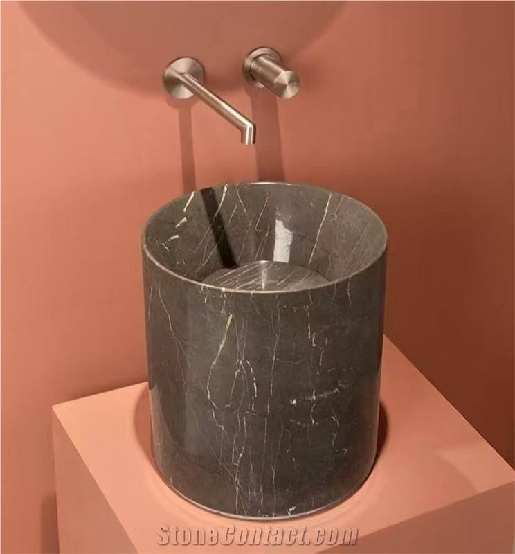 Professional Factory White Onyx  Pedestal Basins