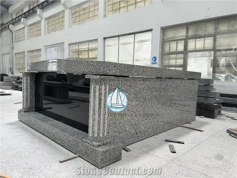 Mausoleum Light Grey With Black Door