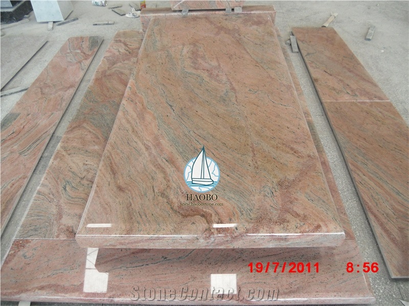 Multi-Red Granite Monument For French Market Tombstone