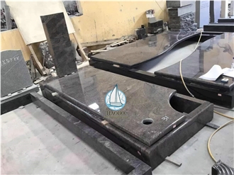 Spray White Granite Heart Engraved Single Monument