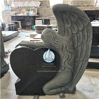 Standing Angel Headstones Hunan White Marble Monument
