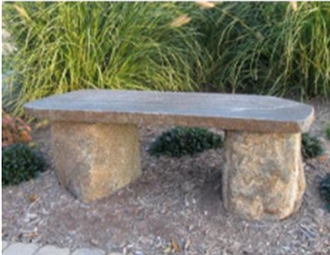 Grey Basalt Bench,Garden/Outdoor Bench & Table, Honed Finish