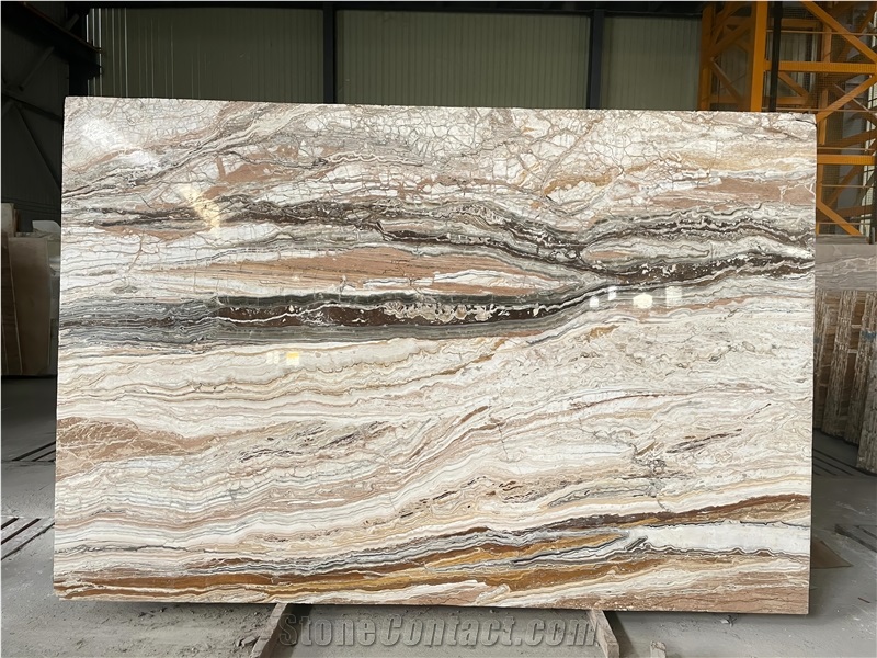 Polished Tiramisu Travertine Slabs