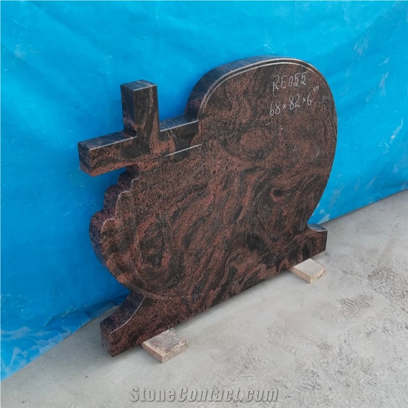 Indian Aurora Granite Headstone