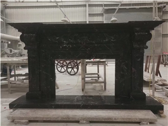 Black Marble Indoor Fireplace