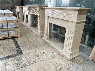 Classic Beige Indoor Fireplace With High Quality