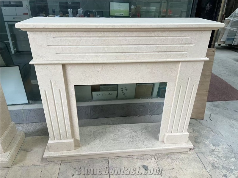 White Marble Beautiful Carved Indoor Fireplace With High Quality