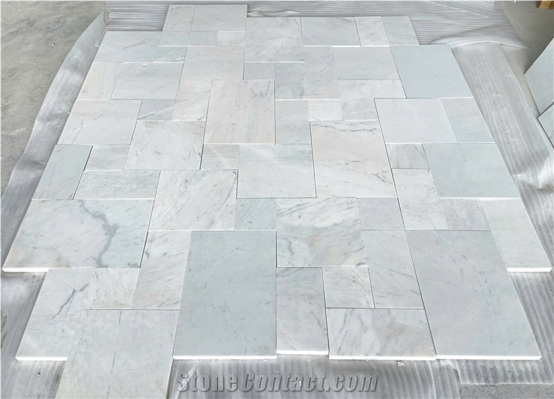 White Marble Antiqued French Pattern Tiles From Vietnam