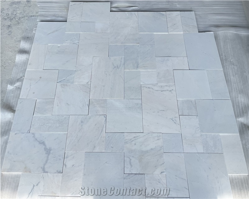 White Marble Antiqued French Pattern Tiles From Vietnam