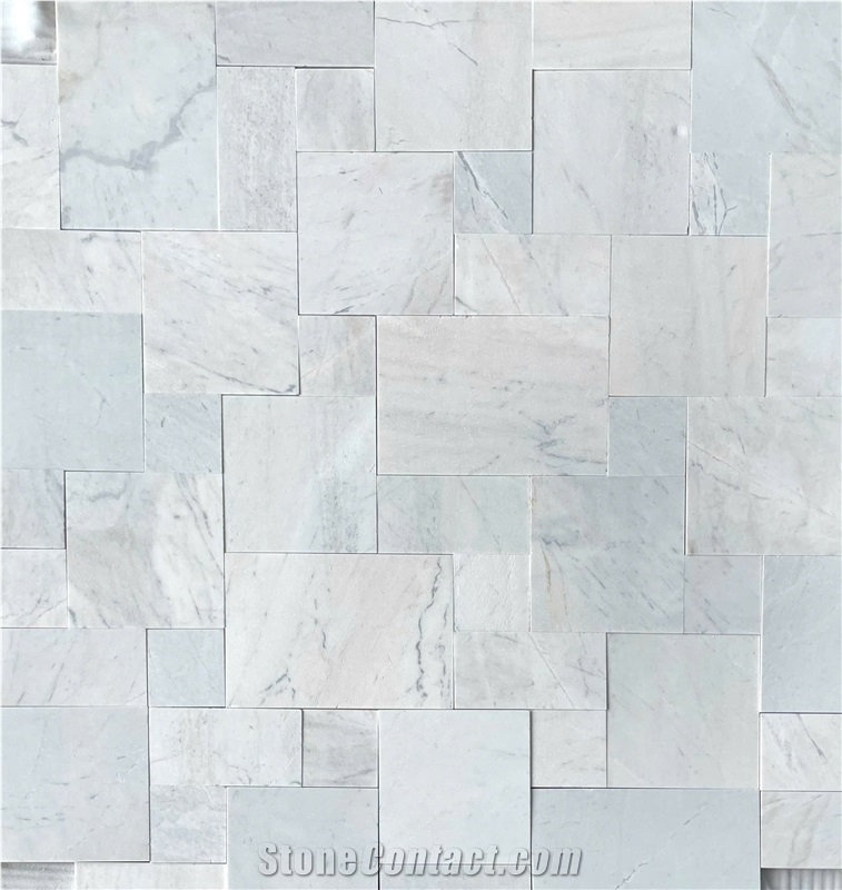 White Marble Antiqued French Pattern Tiles From Vietnam