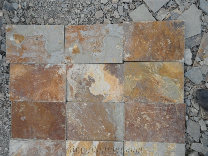 Hard And Durable China Rust Slate, Multicolor Slate Tiles