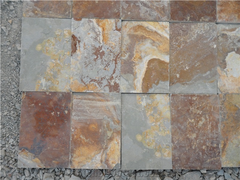 Hard And Durable China Rust Slate, Multicolor Slate Tiles