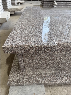 China Old G664 Polished Red  Granite Double Tombstone