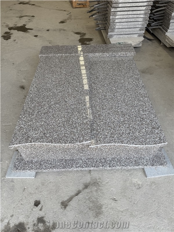 China Old G664 Polished Red  Granite Double Tombstone
