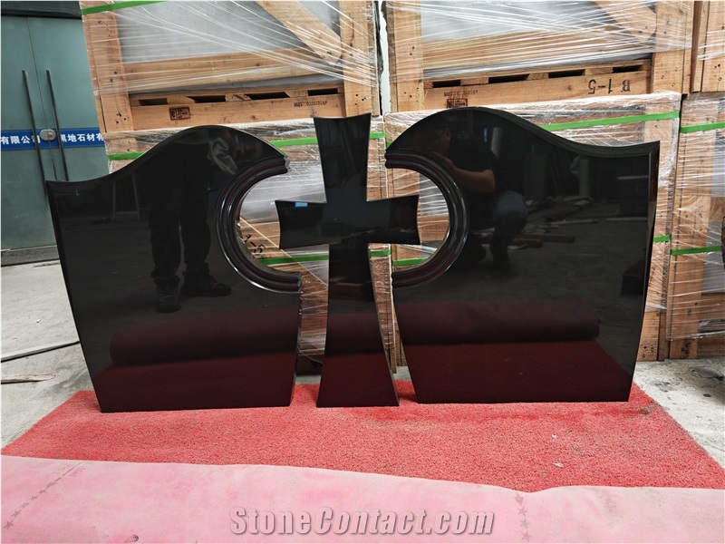 New China Black Polish Style Tombstone