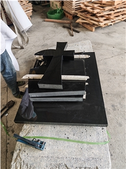 New China Black Polish Style Tombstone