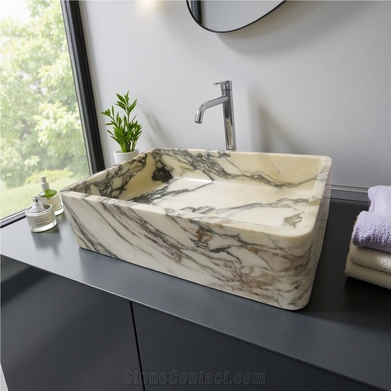Calacatta Viola Marble Violet Bathroom Sink