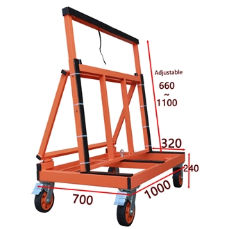 Glass Sheets Transport Cart Foldable Stone Slab Trolley