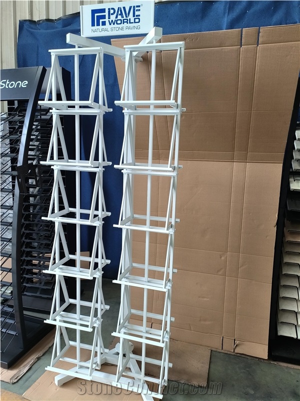 Double - Column Square Sample Display Stand.